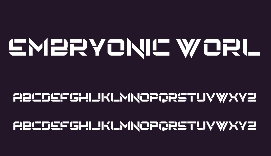 Embryonic World font